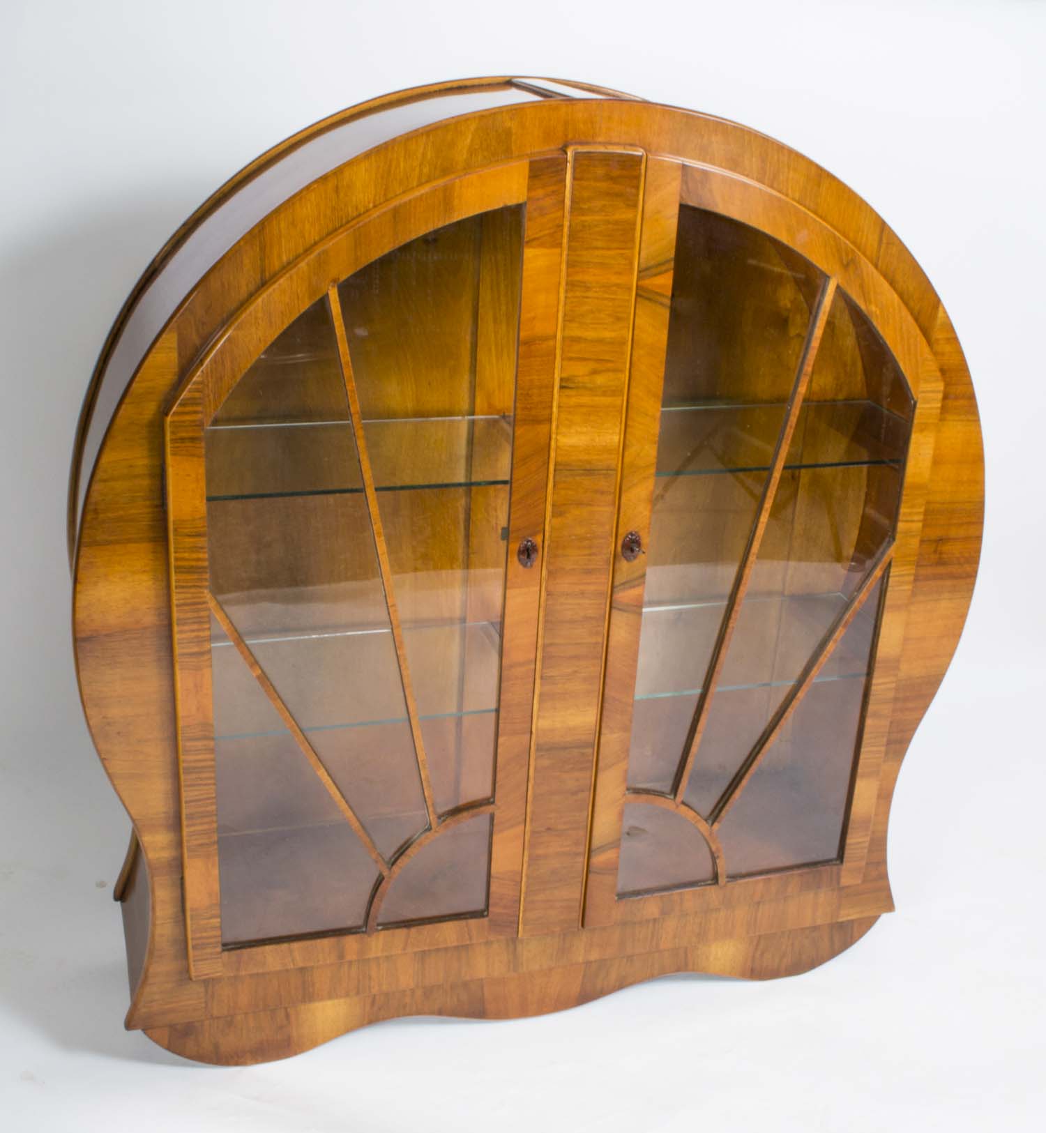 Art deco walnut display cabinet discount