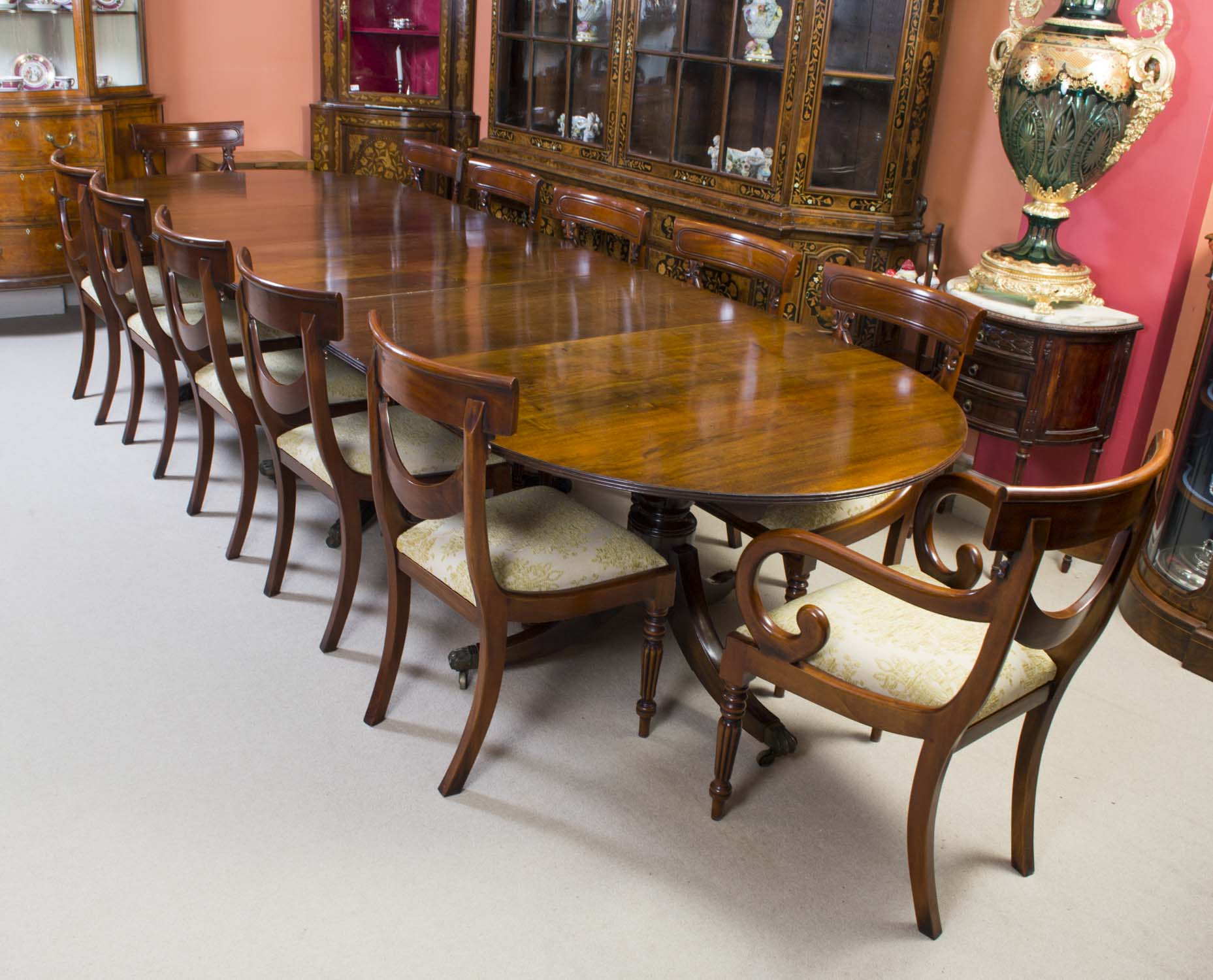 Antique Regency Mahogany Ref No, Regency Style Dining Table And Chairs
