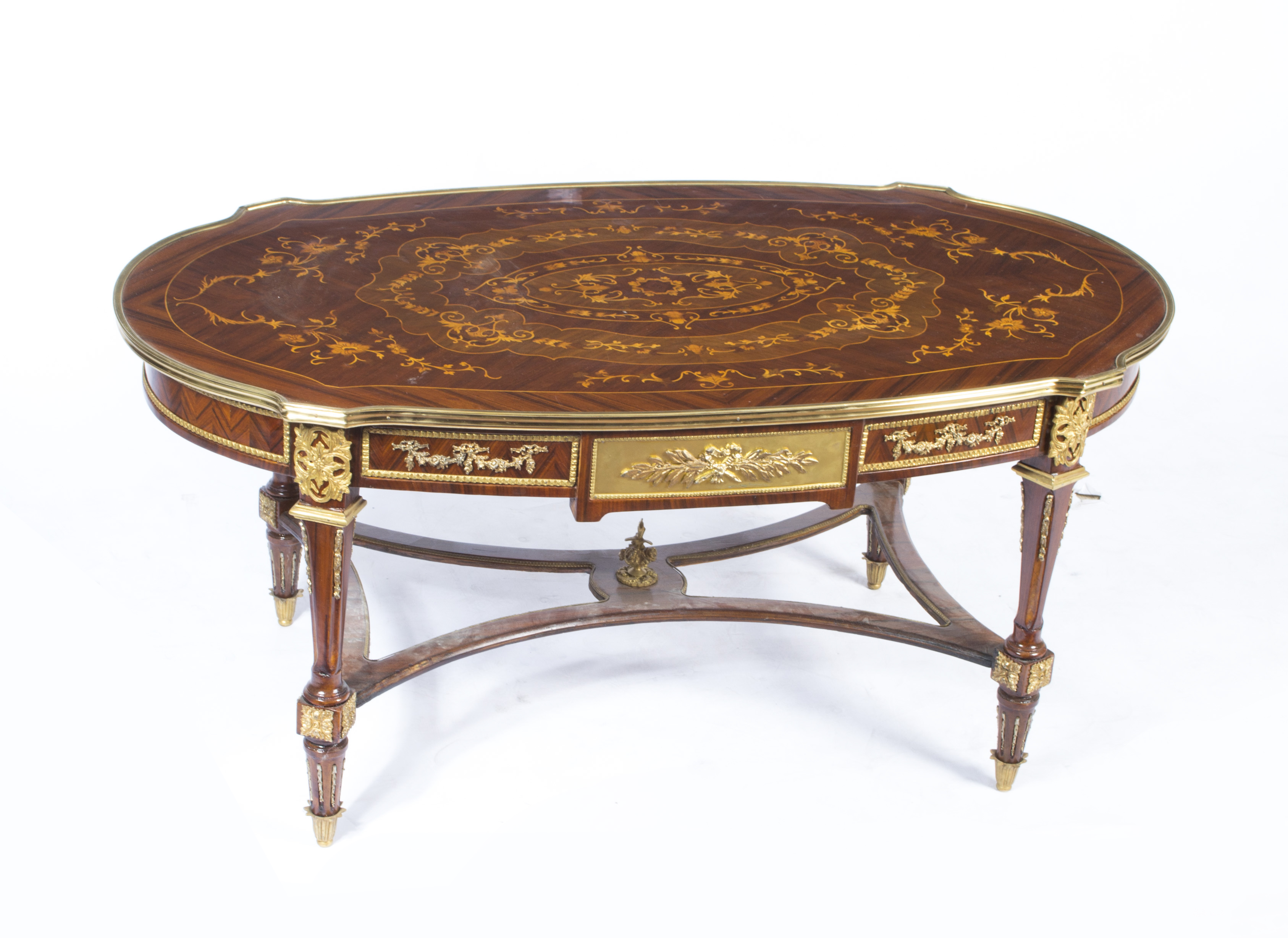 Superb French Walnut Marquetry Coffee Table Ref No 07346