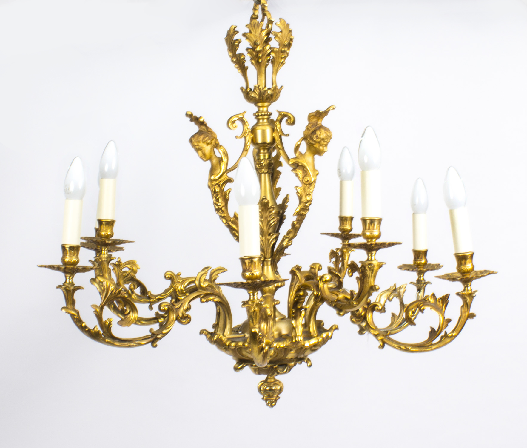 French Louis XIV Style Gilt Bronze 12 Light Chandelier French Louis XIV Style Gilt Bronze 12 Light Chandelier