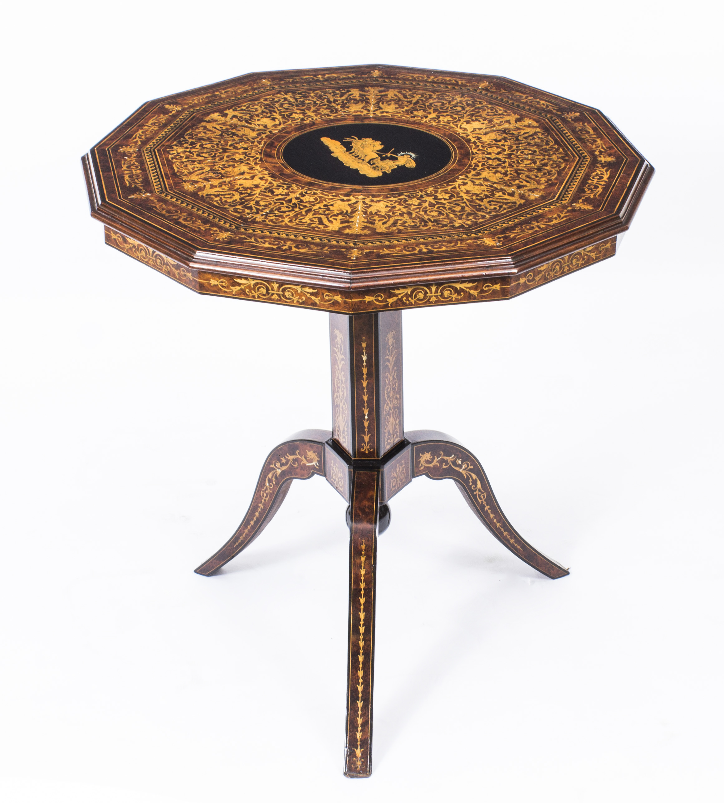 Italian Signed Sorrento Tilt Top Games Table Italian Signed Sorrento Tilt Top Games Table
