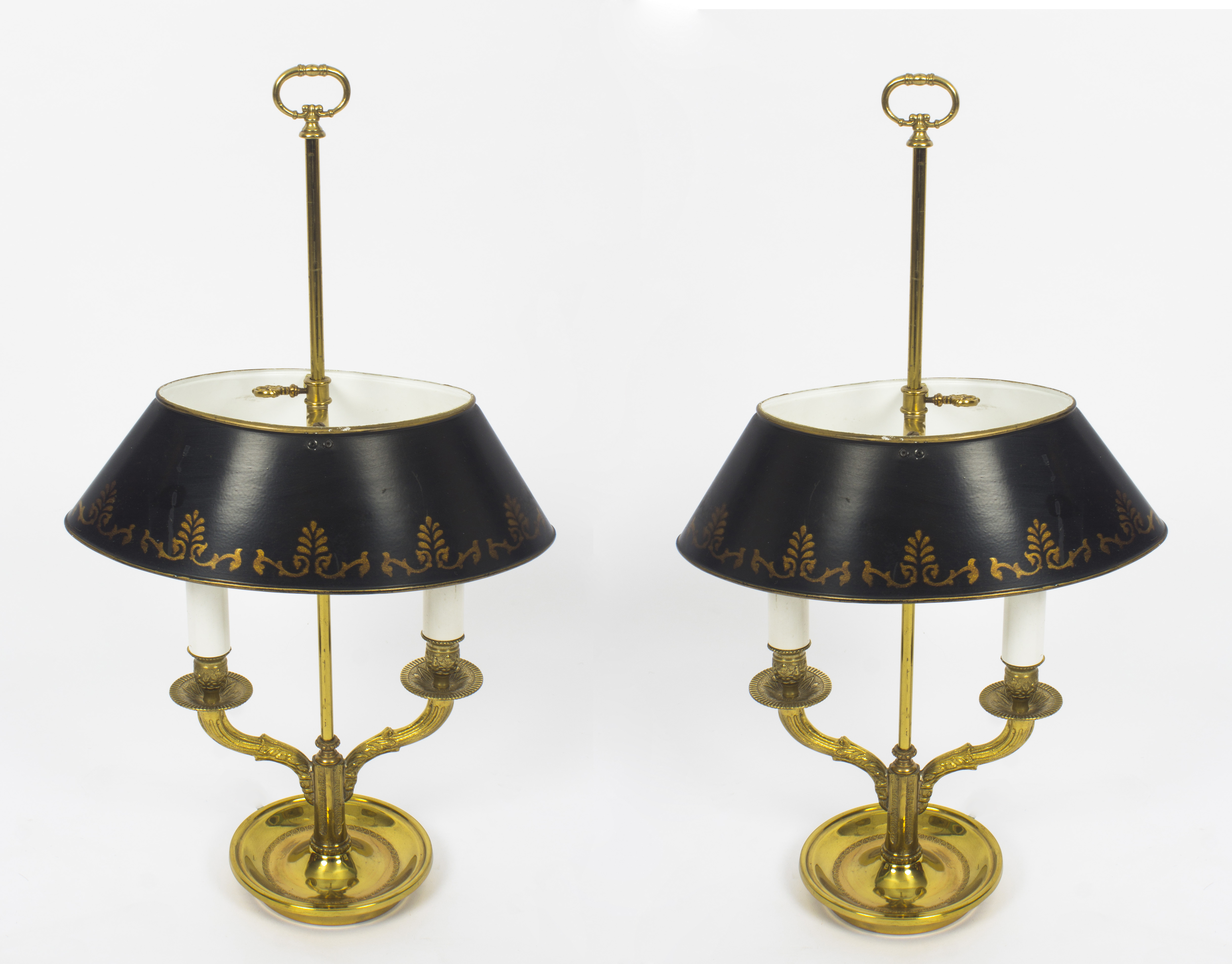 Vintage Pair French Ormolu Toleware Bouillotte Lamps Mid Century Vintage Pair French Ormolu Toleware Bouillotte Lamps Mid Century Ref No 08720a