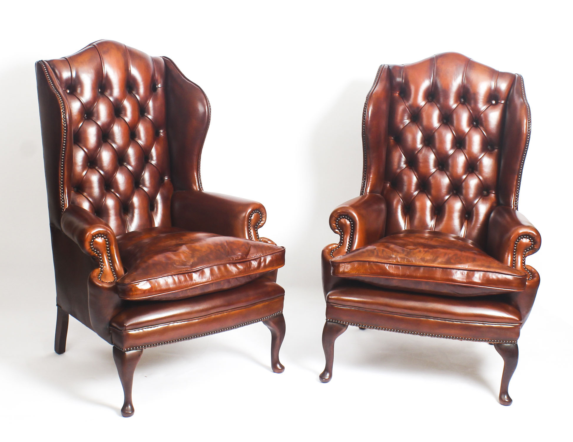 Bespoke Pair Leather Ref No 09048a Regent Antiques Bespoke Pair Leather Ref No 09048a