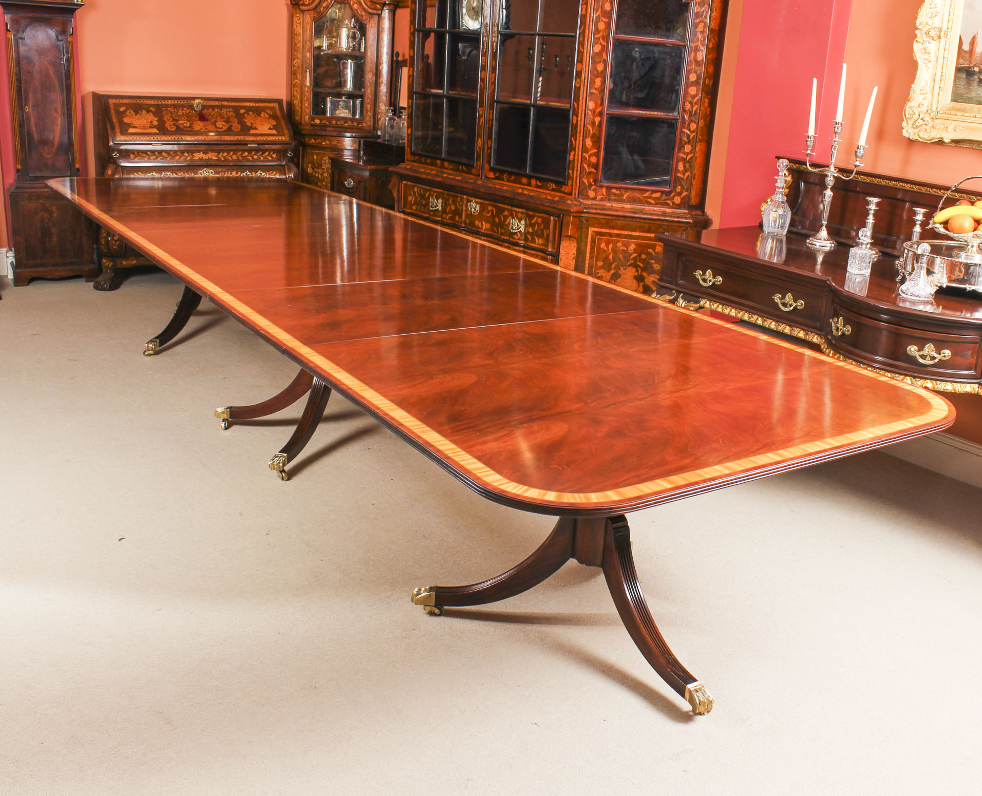 Vintage 15ft 6 Regency Style Arthur Brettt Dining Table Mid 20th C Vintage 15ft 6 Regency Style Arthur Brettt Dining Table Mid 20th C Ref No 09293