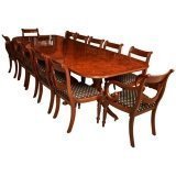 Stunning 10 ft Burr Walnut Regency Style Twin Pillar Dining Table 12 Swag Chairs Stunning 10 ft Burr Walnut Regency Style Twin Pillar Dining Table 12 Swag Chairs