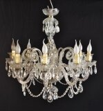 Stunning Vintage Venetian Glass 8 Branch Chandelier