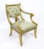 Antique Regency Revival Giltwood Armchair 20th C