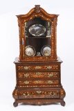 Antique Dutch Marquetry Walnut Cabinet on Chest 18th Century