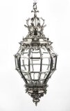 Vintage Silvered Bronze Versailles Diamond Baluster Lantern 20th C