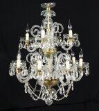 Vintage Venetian Two Tier 12 Light Crystal Chandelier 20th Century