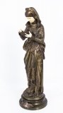 Antique Albert Ernst Carrier Belleuse & 34 La Liseuse& 34 gilt bronze figure Circa 1880 Antique Albert Ernst Carrier Belleuse & 34 La Liseuse& 34 gilt bronze figure Circa 1880