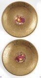 Antique Pair of Royal Worcester Acid Gilt plates Mid 20th c