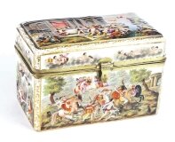 Antique Italian Large Capodimonte Porcelain Table Casket 19th C