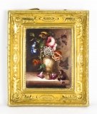 Antique Royal Worcester Porcelain Still Life Plaque by Chamberlains 19th Century Antique Royal Worcester Porcelain Still Life Plaque by Chamberlains 19th Century