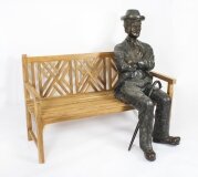 Vintage Lifesize Bronze Sculpture of Seated Charlie Chaplin 20th Century