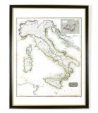 Antique Map of Italy drawn & engraved by R. Scott for Thomsons, Edinburgh 1814