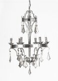 Vintage Silvered Bronze & Mirrored Chandelier Late 20th Century