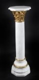 Vintage 4ft White Marble and Ormolu Mounted Pedestal 20th Century