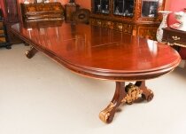 Antique Victorian 12ft Mahogany Twin Base Extending Dining Table 19th C