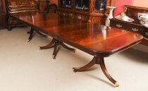 Bespoke 12ft Regency Revival Dining Table Inlaid Flame Mahogany