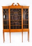 Antique Satinwood Breakfront Bookcase Display Cabinet Edwards & Roberts 19th C