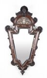 Antique Italian Renaissance Walnut & Inlaid Mirror 19th C 108x60cm