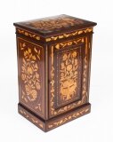 Antique Free Standing Dutch Mahogany Marquetry BedSide Cabinet Pedestal 19th C