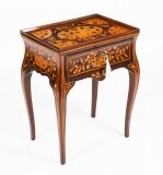 Antique Dutch Marquetry Tray Top Bedside Cabinet Side Table 19th C