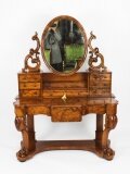 Antique Victorian Burr Walnut Duchesse Dressing Table 19th C