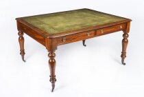 Antique 4ft 9& 34 Victorian Four Drawer Partners Writing Table Desk 19th C