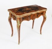 Antique French Louis Revival Floral Marquetry Card Table 19th C