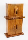 Antique Art Deco Epstein Manner Burr Walnut Cocktail Cabinet Dry Bar 