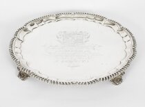 Antique Paul Storr Large William IV Silver Tray Salver 1820 19th Century