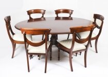 Antique Irish Georgian Oval Table C1830 & 6 Chairs 19th C