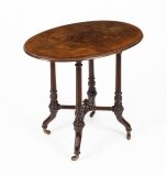 Antique Victorian Burr Walnut & inlaid Occasional Table 19th Century