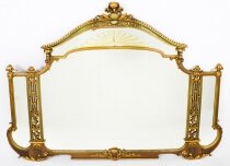 Antique Large English Art Deco Overmantel Mirror 137x182cm
