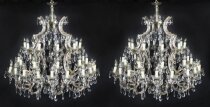 Antique Pair English 41 light Ballroom Crystal Chandeliers C1920