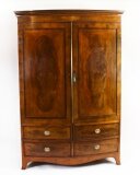 Antique English Victorian Bowfront Wardrobe 19th Century