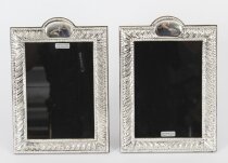 Vintage Pair Neo classical Sterling Silver Photo Frames by Harry Frane