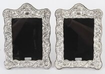 Vintage Pair of Sterling Silver Photo Frames by Harry Frane London 2010