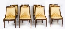 Bespoke Set of Eight French Empire Revival Gondola Dining Chairs