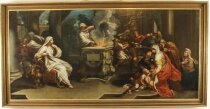 Antique Oil Painting & 34 Sacrifice to Minerva& 34 Odoardo Vicinelli Letterfourie 18thC