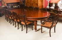 Antique 13ft William IV Dining Table & 12 Dining Chairs Circa 1830 19th C
