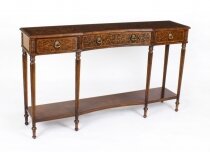 Vintage William & Mary Revival Walnut Marquetry Console Table 20th C