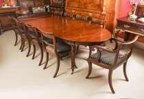 Antique Regency Concertina Action Dining Table & 12 chairs 19th C