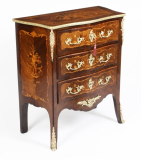 Antique French Louis Revival Kingwood Marquetry Commode 