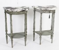 Antique Pair French Console Hall Tables by Bettenfeld Paris 19th C