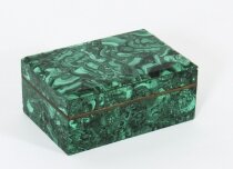 Antique Russian Art Deco Malachite Lidded Casket 20th C