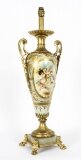 Antique Bleu Celeste Sevres Porcelain Ormolu Table Lamp 19th C