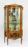 Antique French Kingwood Vernis Martin Vitrine Display Cabinet 19th C